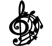 CREATCABIN Nota Musicale Decorazione Artistica da Parete Targa in Legno Taglio Laser in Legno di Tiglio Sagoma Scultura Decorativa da Appendere Incompiuta per Pittura Artigianato Studio 22x30cm
