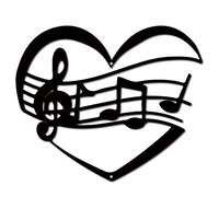 CREATCABIN Nota Musicale Decorazione Artistica Parete in Metallo Segnali Parete Neri Ferro Appendere Ornamento in Metallo Scultura Balcone Giardino Casa Soggiorno Regali per Cucina Interna 30x25cm