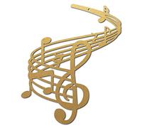 CREATCABIN Note Musicali Wall Art Metallo Vintage Treble Clef Wall Decor Wall Signs Scultura Appendere per Casa Camera Letto Cucina Giardino Regalo Inaugurazione Decorazione Vacanze Natale 25x30cm,Oro