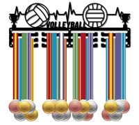 CREATCABIN Pallavolo Medaglia Gancio Display Porta Medaglia Rack Telaio Sport Metallo Appeso Atleta Premi Ferro Montaggio A Parete Decorazione Oltre 60 medaglie per La Competizione Nastro 40x15cm