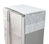 CREATCABIN Panno Antipolvere Frigorifero in PVEA Antipolvere Frigorifero Multiuso Lavatrice Impermeabile Tasche Laterali Proteggere Gli Elettrodomestici da Cucina A Forma Margherita 190x62cm