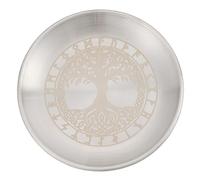 CREATCABIN Piatto Altare Albero della Vita Piatto Gioielli Piatto Rituale Piatto Rotondo in Argento Preghiera Ciotola Offerte Anello Portaoggetti Portacandele Gioielli Meditazione Bastoncini 14cm