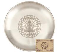 CREATCABIN Piatto Rituale per Meditazione Yoga Preghiera Ciotola per OfferteAcciaio Inossidabile Vassoio Rotondo Piatto Ciotola per OffertePreghiera PortacandeleCarta Divinatoria Piatto per Gioielli