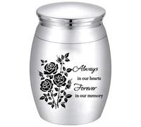 CREATCABIN Piccole Urne Ceneri Umane Mini Urne Commemorative La Condivisione Ricordi Contenitore Ceneri Commemorative in Acciaio Inossidabile Barattolo Funerario in Miniatura Animali 3×4cm (Argento)