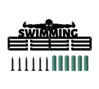 CREATCABIN Porta Medaglia di Nuoto Sport Atleta Parole Premi Espositore Montaggio A Parete Appendiabiti Decor per Champions Home Badge 3 piolo Medaglia Ginnastica Oltre 60 Medaglie Giochi Olimpici