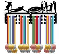 CREATCABIN Porta Medaglie Appendiabiti per Medaglie Espositore Sport Metallo Premi da Appendere Ferro Piccolo Supporto Decor per Donne Uomini Parete Casa Badge Corsa Medaglia Regalo Natale 29x13cm