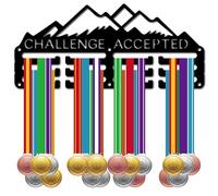 CREATCABIN Porta Medaglie Appendini per Medaglie Espositore per Medaglie Sport Premi da Appendere in Metallo Ferro Supporto Piccolo Premi per Donne Badge da Parete per La Casa Medaglia Corsa 29x13cm