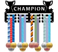 CREATCABIN Porta Medaglie Campione Appendini per Medaglie Espositore per Medaglie Premi da Appendere in Metallo per Sport Ferro da Appendere Premi per Parete Casa Badge Canottaggio Medaglia 29x13cm
