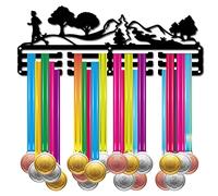 CREATCABIN Porta Medaglie Corsa Corridore Sportivo Atleta Appendiabiti Espositore Montaggio Parete Decorazioni per Corridori Medaglia Domestica Corsa Calcio Aperto Ginnastica Oltre 60 medaglie 40x15cm