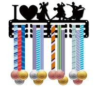 CREATCABIN Porta Medaglie da Ballo Appendiabiti per Medaglie Espositore Sport Metallo Appeso Premi Ferro Piccolo Supporto Decorazione per Uomo Donna Parete Casa Sala da Ballo Ballo Valzer 29x13cm