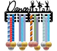 CREATCABIN Porta Medaglie da Ballo Appendiabiti per Medaglie Espositore Sport Metallo Premi da Appendere Ferro Supporto Piccolo per Donne Parete Casa Badge Gara Balletto Corsa Calcio Danza 29x13cm