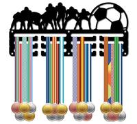 CREATCABIN Porta Medaglie Da Calcio, Porta Medaglie Da Calcio, Porta Medaglie, Sport, In Metallo, Premi Da Appendere, In Ferro, Supporto Piccolo,Decorazione,Premi per Uomini,Da Parete,per Casa 29x13cm