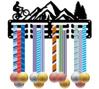 CREATCABIN Porta Medaglie Da Ciclismo, Porta Medaglie, Espositore, Sport, Metallo, Premi Da Appendere, Ferro, Supporto Piccolo, Decorazioni, Premi per Uomini e Donne, Da Parete, per Casa,Badge 29x13cm