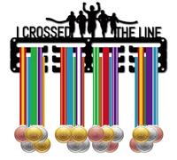 CREATCABIN Porta Medaglie da Corsa Appendiabiti per Medaglie Espositore per Premi da Appendere in Metallo Sportivo Decorazione da Parete in Ferro per Supporto Piccolo per Casa Badge Medaglia 29x13cm