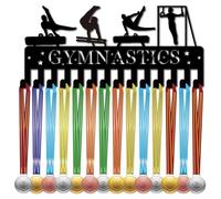 CREATCABIN Porta Medaglie da Ginnastica Appendiabiti per Medaglie Espositore Sportivo Appeso Premi per Atleti in Ferro Decorazione da Parete Piccola con 14 Gancio per Parete Badge per Casa 29x13cm