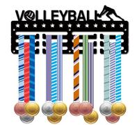 CREATCABIN Porta Medaglie da Pallavolo Appendini per Medaglie Espositore per Medaglie Sport Metallo Premi da Appendere Ferro Supporto Piccolo Premi per Parete Donne Casa Badge Beach Volley 29x12cm
