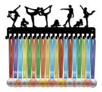 CREATCABIN Porta Medaglie Da Pattinaggio Appendiabiti per Medaglie Espositore per Medaglie Sportive Da Appendere Alla Parete Decorazione In Metallo con 20 gancio Atleta di Pattinaggio Ghiaccio 40x15cm