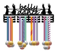 CREATCABIN Porta Medaglie di Danza Del Ventre Appendiabiti per Medaglie Da Danza Espositore per Ballerini Sport Appeso In Metallo per Atleti Premi Montaggio A Parete In Ferro Oltre 60 medaglie 40x15cm