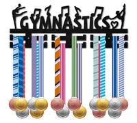 CREATCABIN Porta Medaglie Ginnastica Supporto Parete Medaglie Sportive Ginnastica Ritmica Femminile Supporto Premi Gara 30+ medaglie Nastri Espositore Sospeso Regalo Campioni Atleti 40x15cm