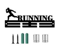 CREATCABIN Porta Medaglie in Acrilico Sport Running Atleta Medaglie Appendiabiti Espositore Montaggio A Parete Appendiabiti per Casa Badge 2 Linee Medaglia Calcio Ginnastica Oltre 20 Medaglie