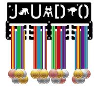 CREATCABIN Porta Medaglie Judo Espositore Appendi Medaglie Judo Appendiabiti Sport Metallo Premi Da Appendere Ferro Supporto Piccolo Decorazione Premi per Uomini Donne Parete Casa Badge Gara 29x12.5cm