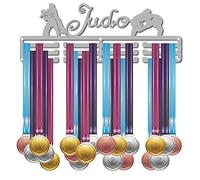 CREATCABIN Porta Medaglie Judo Porta Medaglie Porta Medaglie Sport Appendiabiti Premi Cordino in Metallo Robusto Montaggio A Parete Nuotatore Atleti Giocatori Ginnastica Oltre 60 medaglie Olimpico