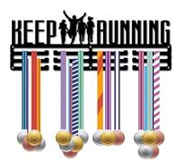 CREATCABIN Porta Medaglie per Corridore Appendiabiti per Medaglie Espositore per Medaglie Sportive Appendere Premi Metallo da Parete Decorazione per La Casa Regalo per Corridore Che Corre 40x15cm
