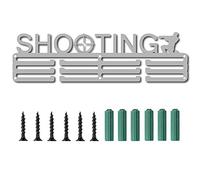 CREATCABIN Porta Medaglie Sport Espositore Tiro A Segno Appendino Awards Supporto Cordino in Metallo Robusto Montaggio A Parete Atleti Campioni Giocatori Oltre 60 medaglie Platino 15.7 x 4.4 Pollici