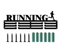 CREATCABIN Porta Medaglie Sport Running Atleta Medaglie Appendiabiti Espositore Montaggio A Parete Appendiabiti Decor Titolari per Corridori per Casa Distintivo 3 Piolo Medaglia Runner Calcio