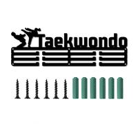 CREATCABIN Porta Medaglie Taekwondo Sport Parole Premi Espositore Supporto da Parete Appendiabiti Decor per Champions Badge 3 piolo Medaglia Corsa Ginnastica Oltre 60 Medaglie Giochi Olimpici, Nero