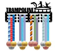 CREATCABIN Porta Medaglie Trampolino Display Appendini per Medaglie Rack Sport Metallo Premi da Appendere Ferro Supporto Piccolo Decorazione Premi per Uomini Donne Parete Casa Badge Gara 29x13cm