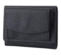 CREATCABIN Portafogli in Pelle PU Porta Carte Porta Carte Compatto Nero A Tre Ante Bottone Automatico Porta Contanti Porta Carte Porta Monete Porta Spiccioli Porta Carte D'Identità 20.3x9.8x0.9cm