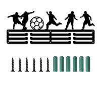 CREATCABIN Portamedaglie Calcio Sport Calcio Giocatore Medaglie Espositore Montaggio Parete Appendiabiti Decor Robusto Medaglie per Giochi Runner Casa Porta Badge 3 Fila Appesa sopra 60 Medaglie