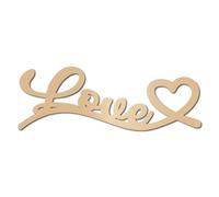 CREATCABIN Scultura in Legno Scritta Love Intagliata al Laser A Forma Cuore Non Finita Appendere alla Parete in Legno Ghirlande Porte Casa Matrimoni San Valentino Compleanno Decorazione 7x20x0.5cm
