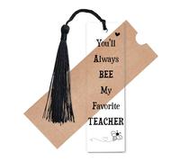 CREATCABIN Segnalibri Trasparenti in Acrilico per Insegnanti Sarai Sempre Il Mio Preferito Segnalibro Decorativo per Insegnanti Nappa per urea Pensione Lettura Forniture per Studenti 11.8 x 3.5cm