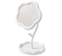 CREATCABIN Specchio da Tavolo Portatile A Forma di Fiore Specchio da Trucco Portatile Vintage per Camera da Letto Soggiorno Bagno e Spazi Minimi Decorazioni per La Casa 15.5x29.5cm