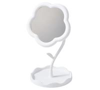CREATCABIN Specchio da Trucco A Forma di Fiore con Supporto in Plastica Portatile Vintage per Camera da Letto Soggiorno e Spazi Minimi Decorazioni per La Casa 10.5x19.5cm