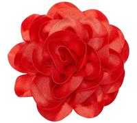 CREATCABIN Spilla A Forma Fiore Grande 20cm Spilla A Forma Camelia Rossa Extra Large Spilla Vestiti Spilla in Tessuto Satinato Rimovibile Spilla Abiti Donna Accessori Abiti Festa 17.8x20x4.5cm