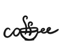 CREATCABIN Targa per caffè con Ritaglio in Legno Decorazione da Parete per caffè in Legno Scultura con Parola Nera Targa Tagliata al Laser Cartello Incompiuto Lettere Fai da Te Artistica 30x13.6cm