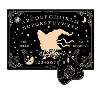 CREATCABIN Tavola degli Spiriti Legno delle Streghe Tavole Ouija Parlanti Tavola del Pendolo Planchette Kit Divinazione per Rabdomanzia Gioco Caccia agli Spiriti Decorazione per Wicca Pagan 30x21cm