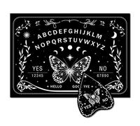 CREATCABIN Tavola degli Spiriti Legno Farfalla Tavole Ouija Parlanti Tavola Pendolo Lunare Legno Planchette Kit Divinazione Divinazione Gioco Caccia Spirito Decorazione per Wicca Pagan 30 x 21cm