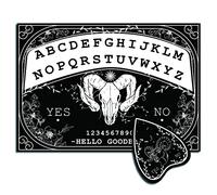CREATCABIN Tavola degli Spiriti Legno Tavola A Pendolo Tavole Ouija Parlanti Legno Planchette Kit Divinazione per Rabdomanzia Nera Gioco Caccia Spiriti Decorazione per Wicca 11.8 x 8.3 Pollice-Capra