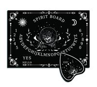 CREATCABIN Tavola degli Spiriti Legno Tavola A Pendolo Tavole Ouija Parlanti Legno Planchette Kit Giochi Divinazione Rabdomanzia Nera Decorazione Caccia Spirito per Wicca 11.8 x 8.3 Pollice-Cristallo