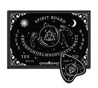 CREATCABIN Tavola per Spiriti Legno Tavola A Pendolo Tavole Ouija Parlanti Legno Planchette Kit per Giochi Divinazione Rabdomanzia Nera Caccia Spirito Messaggio per Wicca 11.8 x 8.3 pollice- Nodo