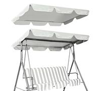 CREATCABIN Telo Ricambio Altalena da Esterno Patio 3 Posto Veranda in Tessuto Oxford 210D Impermeabile Protezione UV Amaca da Giardino Coprimobili Beige 195x125x15cm