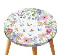 CREATCABIN Tovaglia Rotonda Elastica Fiori Copritavolo Elastico Impermeabile Anti-Rovesciamento Lavabile Copritavolo Angoli Riutilizzabile AntiGraffio Campeggio Esterno Cena Picnic 36" - 44" Pollici