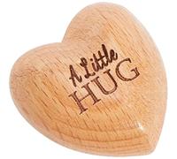 CREATCABIN Un Piccolo Abbraccio Ornamenti A Forma Cuore in Legno Piccolo Segno Abbraccio Cuore in Legno Ulivo Massiccio Regalo Isolamento Mano Che Tiene Regalo Che Mi Manchi Regalo 32x32x18mm