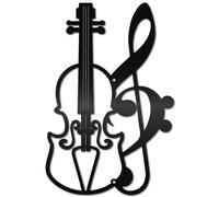 CREATCABIN Violino Metallo Decorazione da Parete Musica Nera Decorazione da Parete Appeso Nota Musicale Decorazione da Parete Silhouette Segno Musicale Ornamento per sopra Il Letto Soggiorno 30x20cm