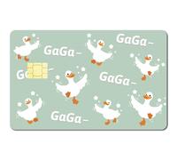 CREATCABIN White Duck Debit Card Skin Credit Card Skin Gaga Credit Card Sticker Covers No Bubble Slim Small Chip Personalizzato Carta Credito Decalcomanie PVC Impermeabile Rimovibile 18.6x13.7cm