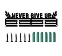 CREATCABINon Mollare Mai L'Immagine Foglia Nera Porta Medaglie Espositore per Medaglie Montaggio A Parete Appendiabiti Decorazione In Acciaio Inossidabile Da Appendere Porta Badge Corsa 60 medaglie